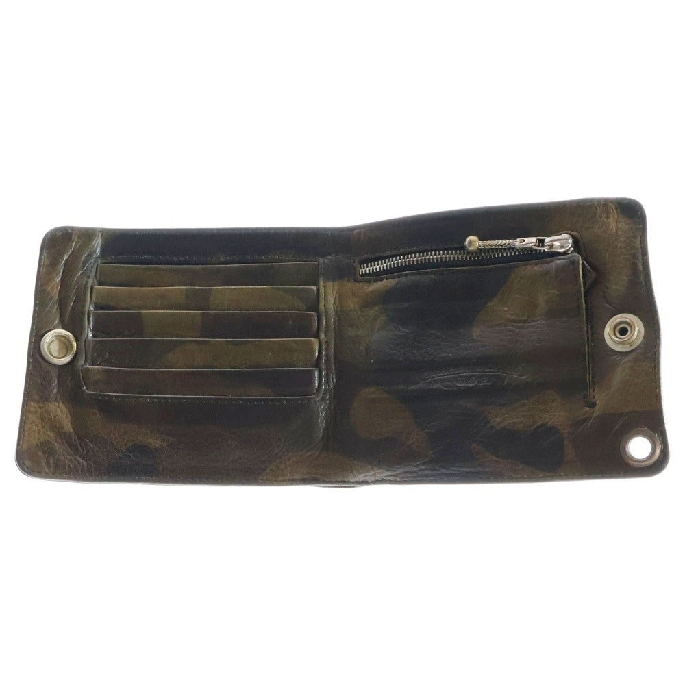 CHROME HEARTS(クロムハーツ) 1SNAP 1スナップ クロス ボールボタン レザーウォレット 財布 カモフラ
