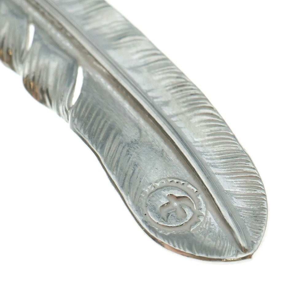 goro's(ゴローズ) 【新品】【現行】メタル付き特大フェザー 左向き ペンダントトップ シルバー/ゴールド