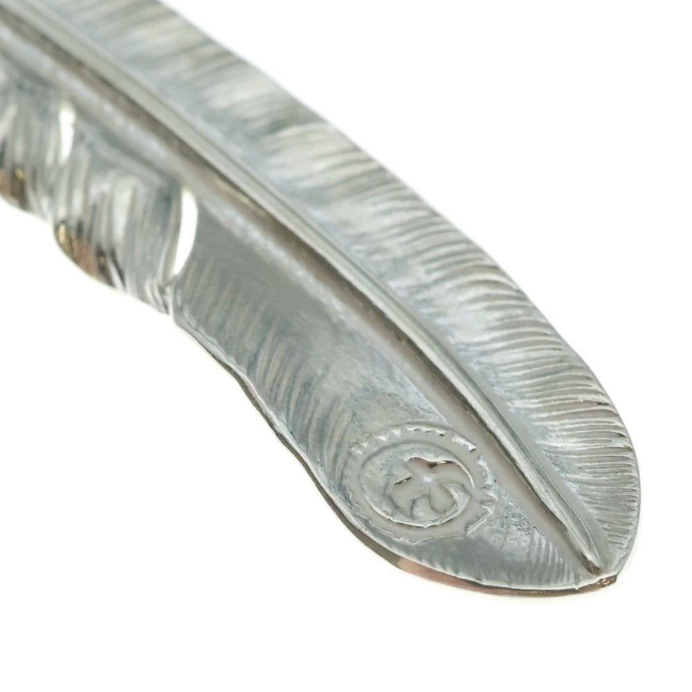 goro's(ゴローズ) 【新品】【現行】メタル付き特大フェザー 左向き ペンダントトップ シルバー/ゴールド