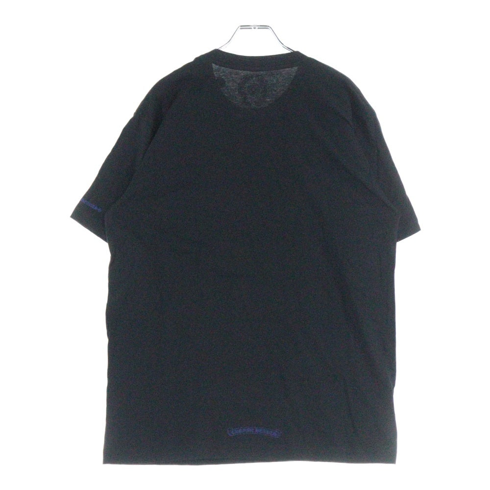 CHROME HEARTS(クロムハーツ) NECK LOGO S/S TEE ネック ロゴプリントTシャツ 半袖カットソー ブラック/ブルー