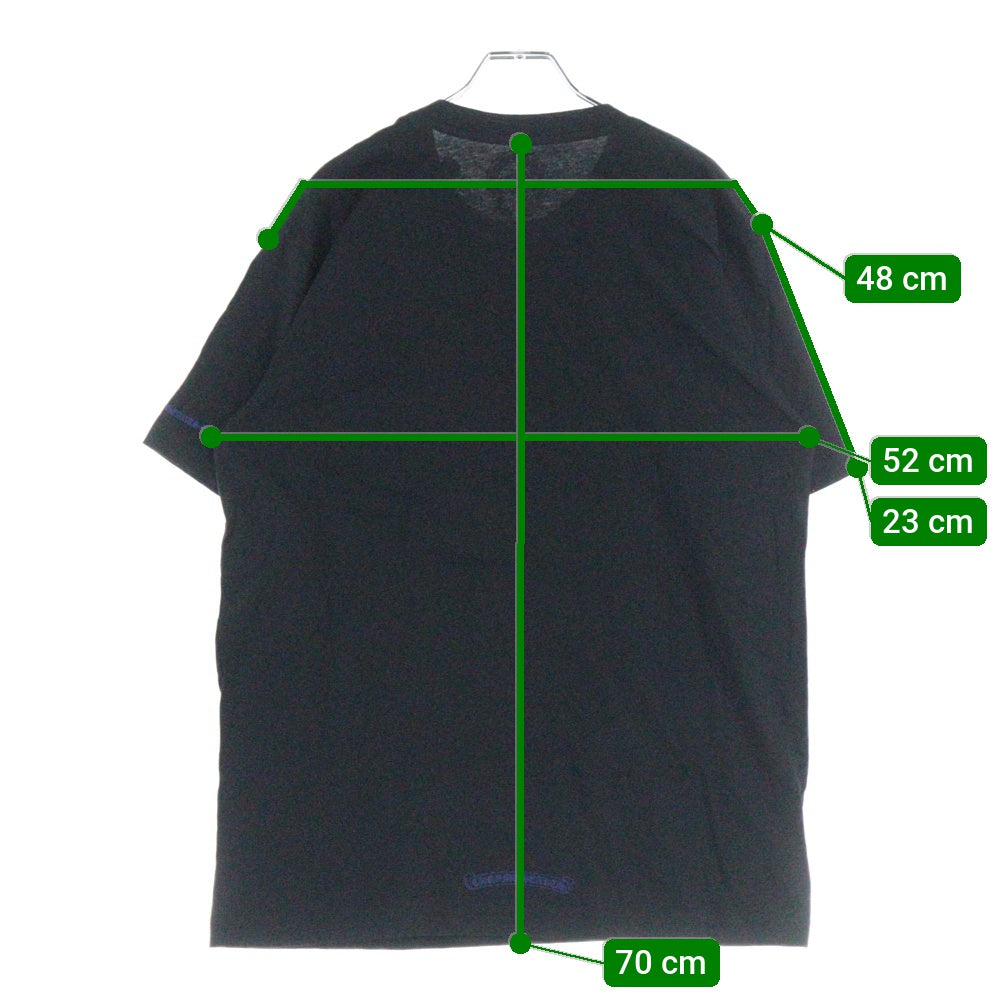 CHROME HEARTS(クロムハーツ) NECK LOGO S/S TEE ネック ロゴプリントTシャツ 半袖カットソー ブラック/ブルー