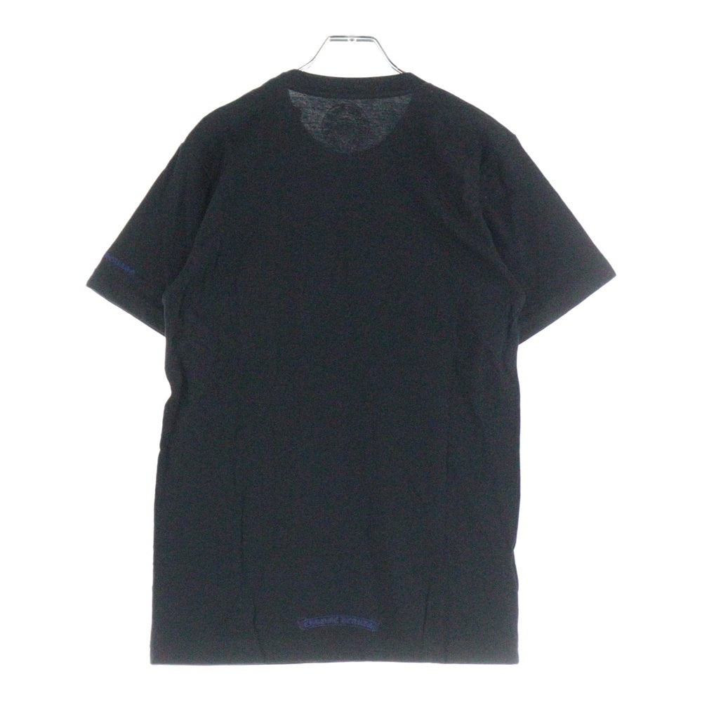 CHROME HEARTS(クロムハーツ) NECK LOGO S/S TEE ネック ロゴプリントTシャツ 半袖カットソー ブラック/ブルー