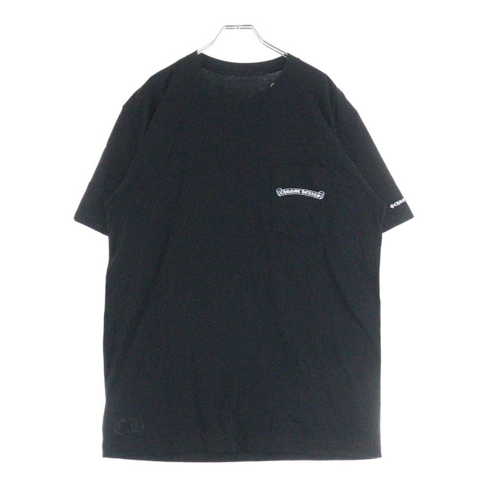 CHROME HEARTS(クロムハーツ) CH T-SHIRT スクロールラベルプリント クルーネック ポケット 半袖Tシャツ