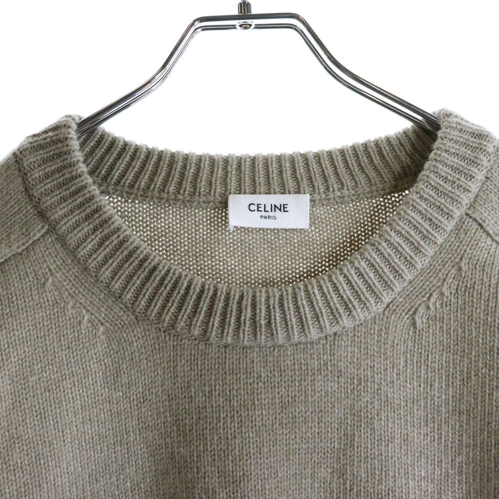 CELINE(セリーヌ) 25AW PULL COL ROND BOXY TRIOMPHE トリオンフ カシミヤニットセーター 2AC85048T.03SD ベージュ