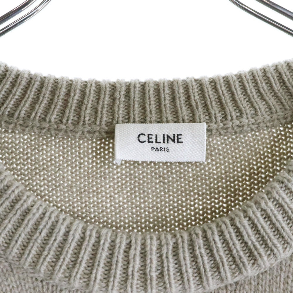 CELINE(セリーヌ) 25AW PULL COL ROND BOXY TRIOMPHE トリオンフ カシミヤニットセーター 2AC85048T.03SD ベージュ