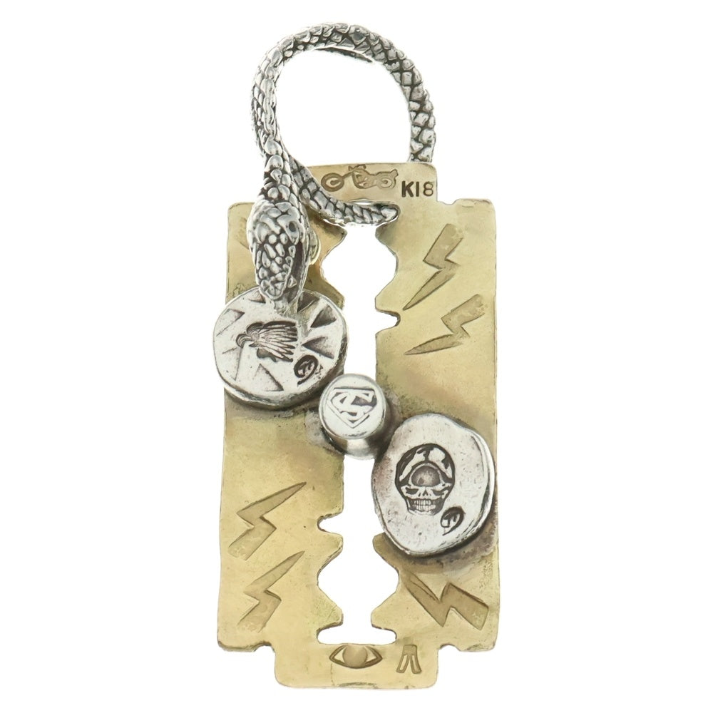 値下中！ストップライト　stoplight　カミソリ型ネックレストップ　K18 STOP LIGHT(ストップライト) K18 カミソリトップ スカル