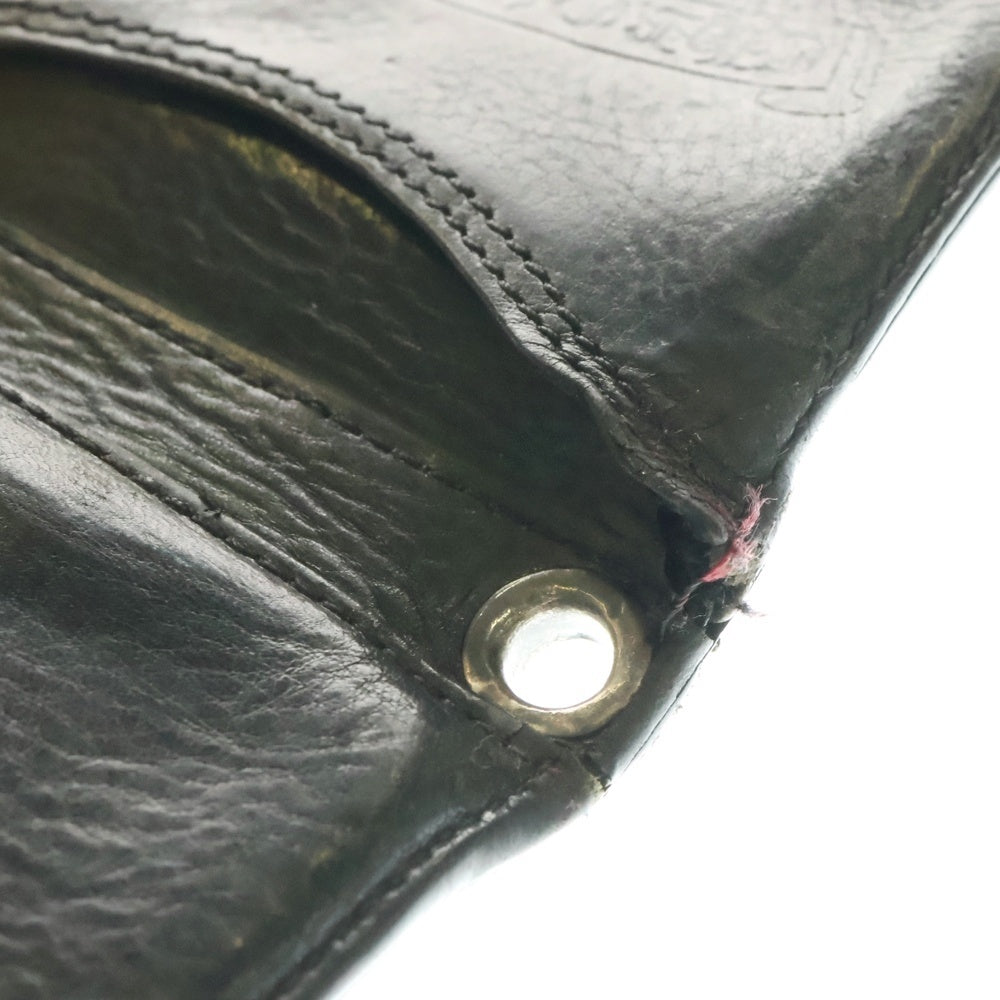 CHROME HEARTS(クロムハーツ) 3FOLD 3フォールド クロスパッチ付きクロスボールボタン レザーウォレット 財布 ブラック BCA364