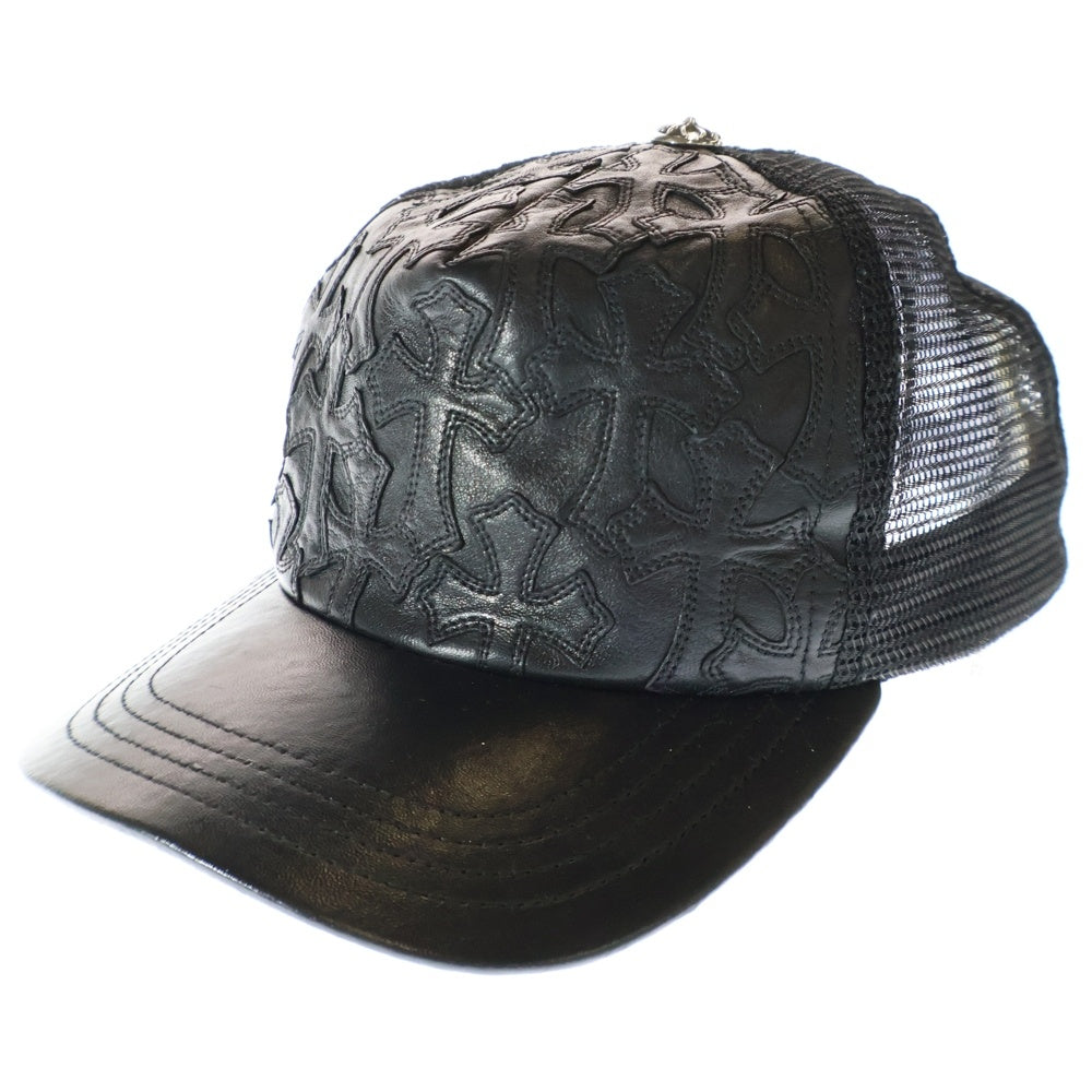 CHROME HEARTS(クロムハーツ) TRUCKER CAP CEME レザーセメタリートラッカーキャップ 帽子 ブラック