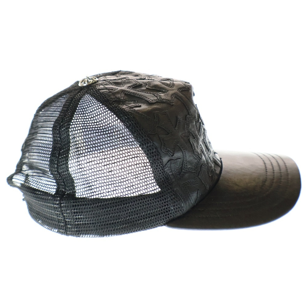 CHROME HEARTS(クロムハーツ) TRUCKER CAP CEME レザーセメタリートラッカーキャップ 帽子 ブラック