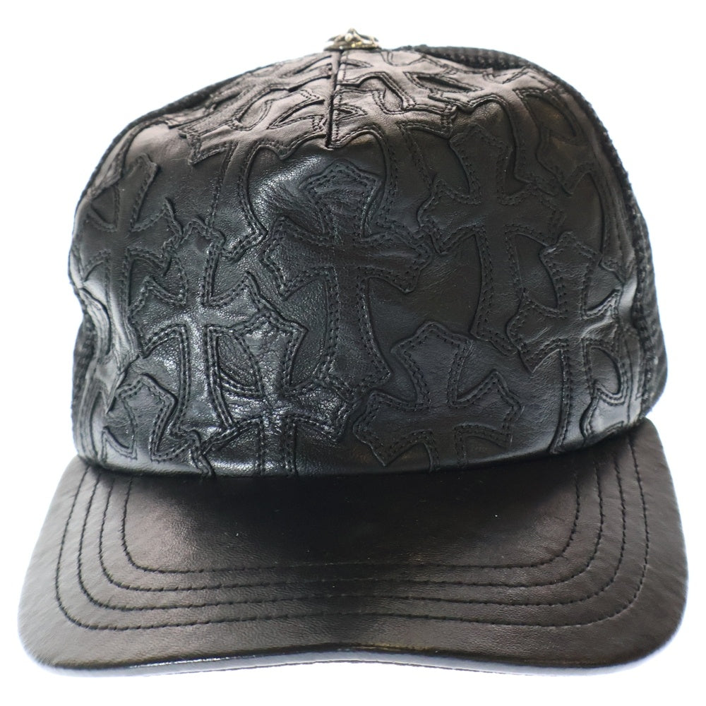 CHROME HEARTS(クロムハーツ) TRUCKER CAP CEME レザーセメタリートラッカーキャップ 帽子 ブラック