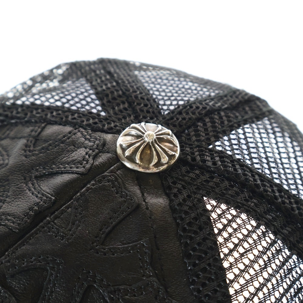 CHROME HEARTS(クロムハーツ) TRUCKER CAP CEME レザーセメタリートラッカーキャップ 帽子 ブラック