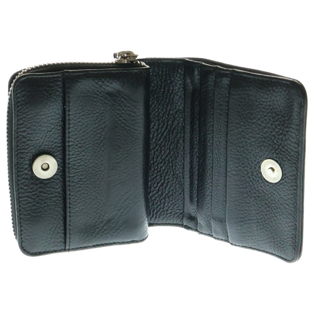 CHROME HEARTS(クロムハーツ) SQ ZIP BILL スクエアジップビル レザーウォレット 財布 ブラック BCA376
