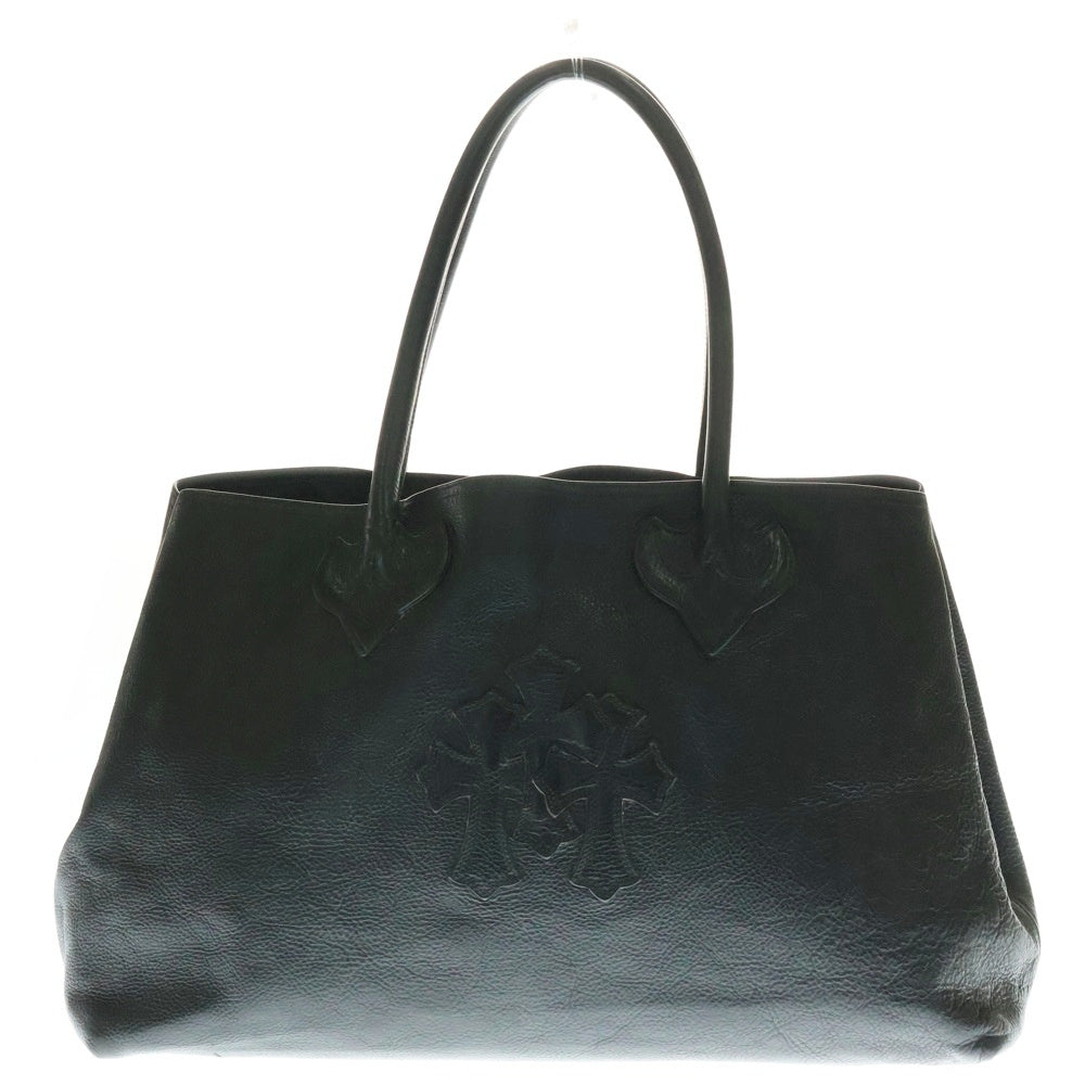 CHROME HEARTS(クロムハーツ) TOTE W SNP 3CEME 3セメタリークロスパッチ レザートートバッグ ブラック ※国内インボイス付属