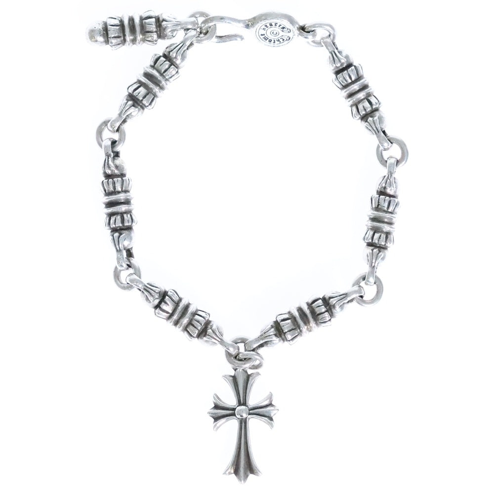 CHROME HEARTS(クロムハーツ) BARREL バレルリンク w/タイニーCHクロスチャーム ブレスレット オールド シルバー