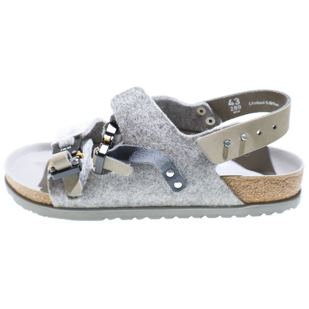 DIOR(ディオール) ×BIRKENSTOCK MILANO FELT ビルケンシュトック ミラノ バックルストラップフェルトサンダル 3SA117ZSF80043 グレー
