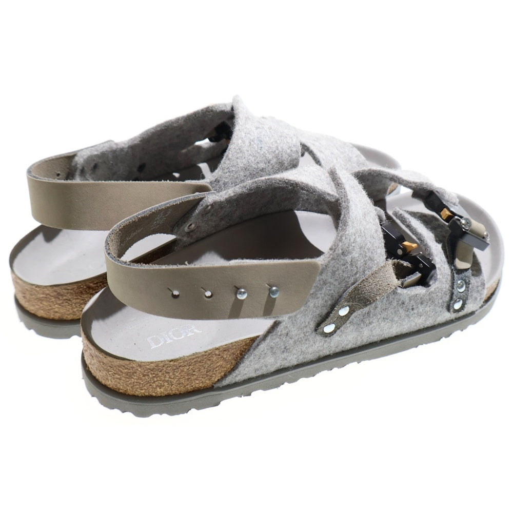 DIOR(ディオール) ×BIRKENSTOCK MILANO FELT ビルケンシュトック ミラノ バックルストラップフェルトサンダル 3SA117ZSF80043 グレー