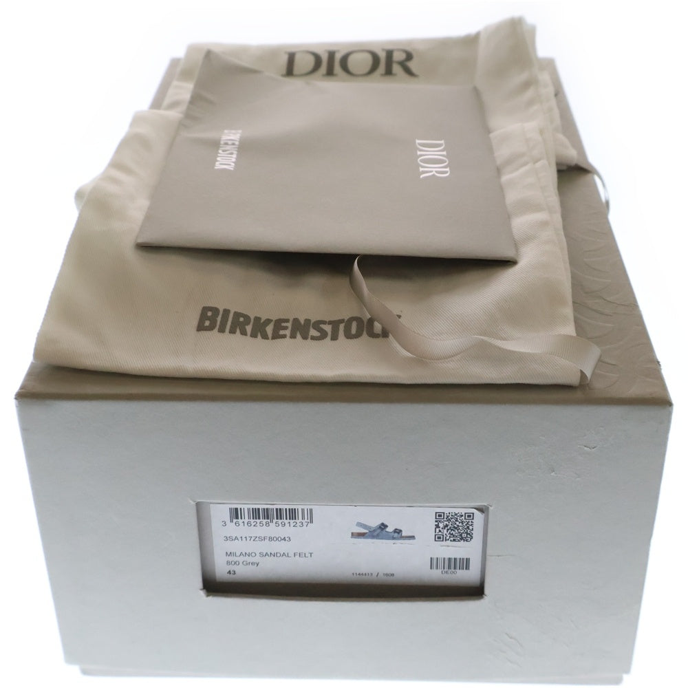 DIOR(ディオール) ×BIRKENSTOCK MILANO FELT ビルケンシュトック ミラノ バックルストラップフェルトサンダル 3SA117ZSF80043 グレー