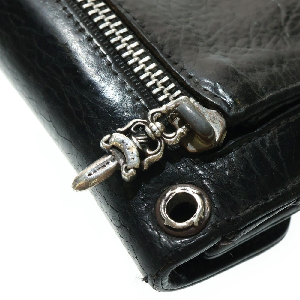 CHROME HEARTS(クロムハーツ) WAVE ウェーブ レザーウォレット 財布 ブラック BCA374
