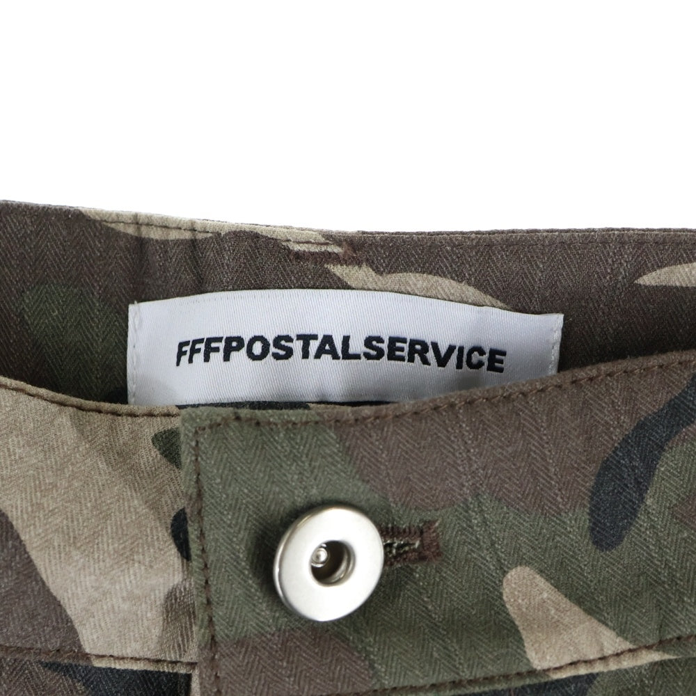 FFFPOSTALSERVICE(トリプルエフポスタルサービス) 24AW WIDE BACKZIP CARGO PANTS バックジップワイドパンツ カモフラ カーキ