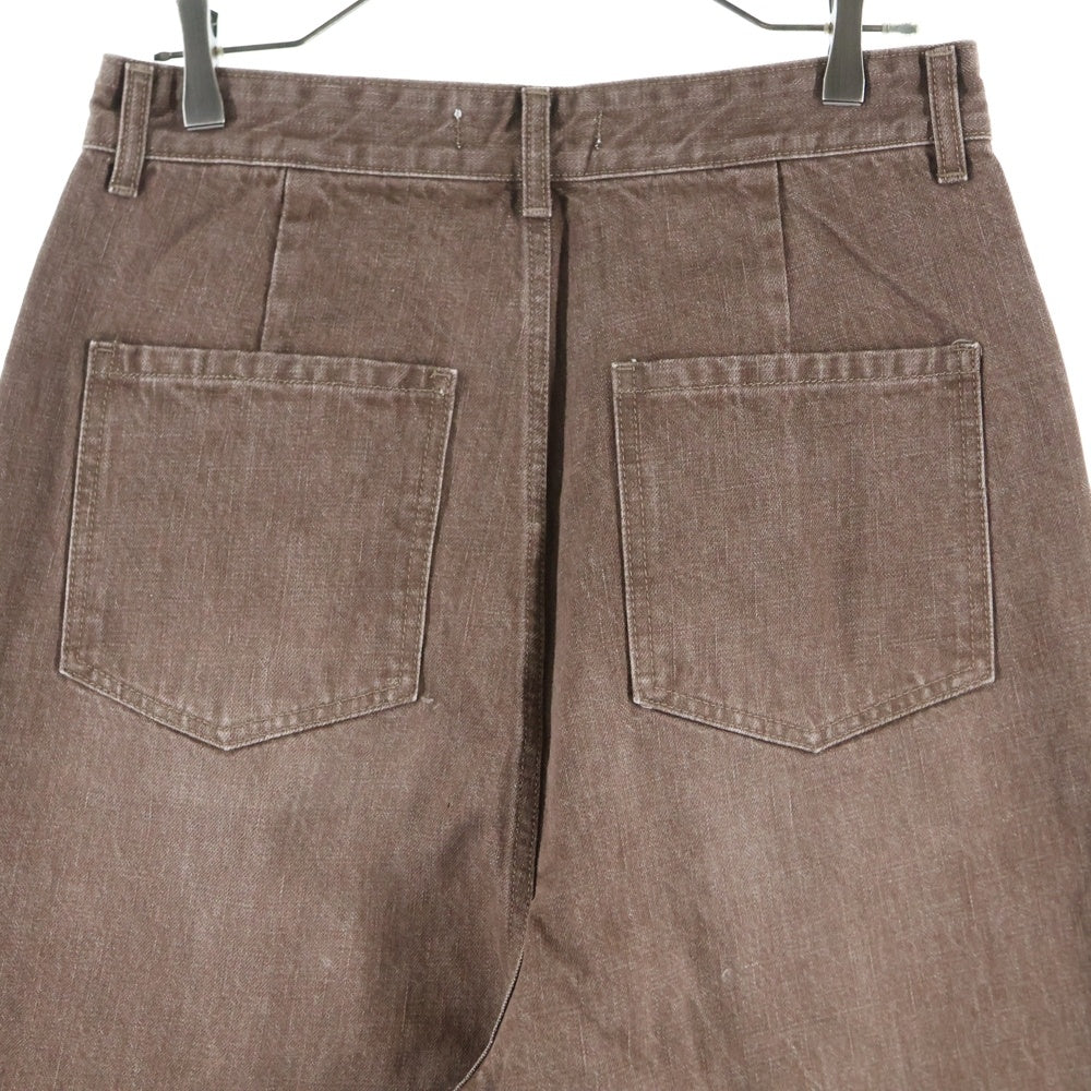 FFFPOSTALSERVICE(トリプルエフポスタルサービス) 25SS WIDE DAMAGED DENIM ダメージ加工デニムワイドパンツ FFFPSSS2527 ブラウン
