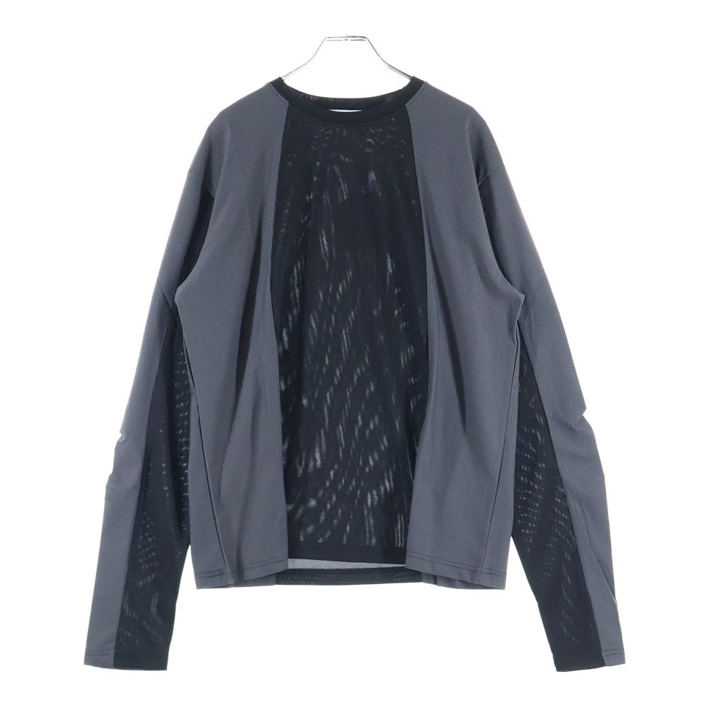 FFFPOSTALSERVICE(トリプルエフポスタルサービス) 25SS DIFFRACTION KNIT ディフラクションニット切替長袖Tシャツ FFFPSSS2529 ブラック
