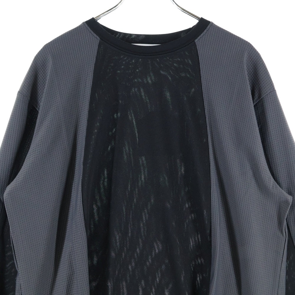 FFFPOSTALSERVICE(トリプルエフポスタルサービス) 25SS DIFFRACTION KNIT ディフラクションニット切替長袖Tシャツ FFFPSSS2529 ブラック