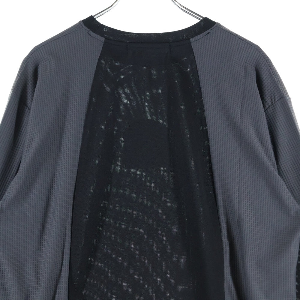 FFFPOSTALSERVICE(トリプルエフポスタルサービス) 25SS DIFFRACTION KNIT ディフラクションニット切替長袖Tシャツ FFFPSSS2529 ブラック
