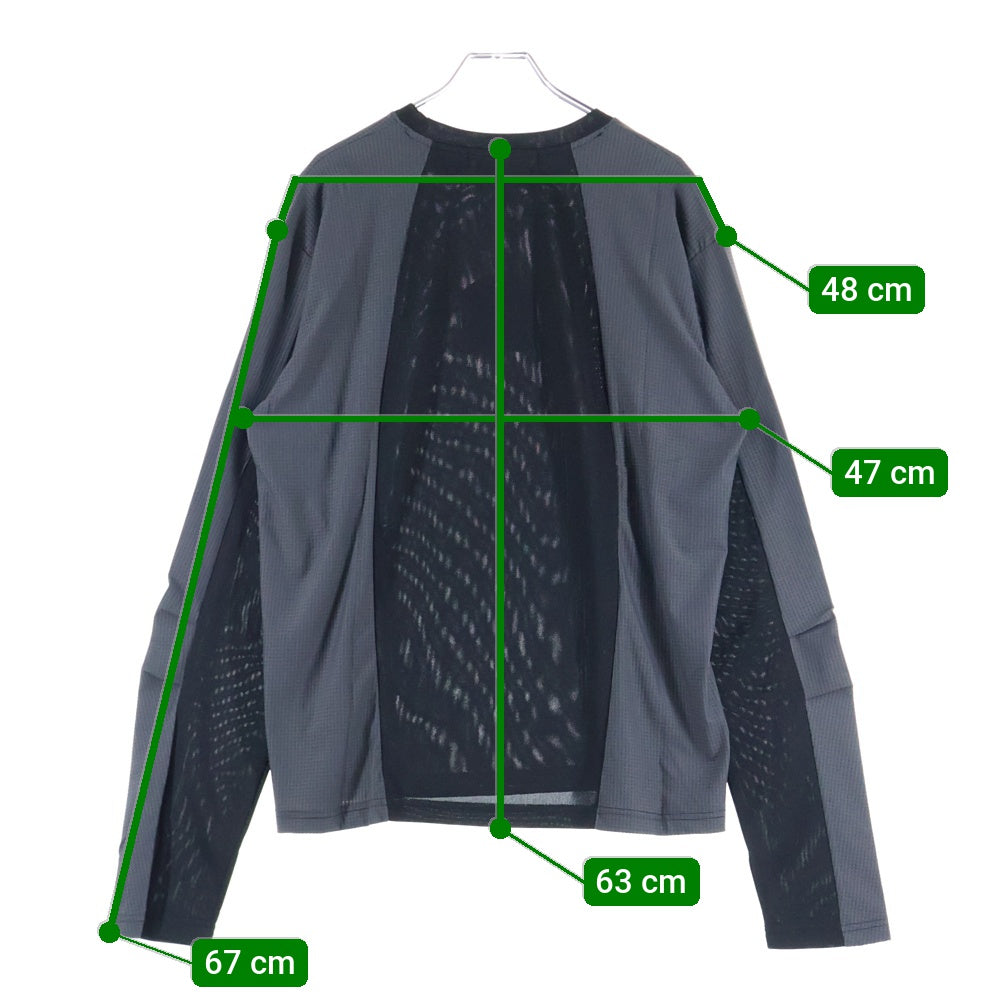 FFFPOSTALSERVICE(トリプルエフポスタルサービス) 25SS DIFFRACTION KNIT ディフラクションニット切替長袖Tシャツ FFFPSSS2529 ブラック