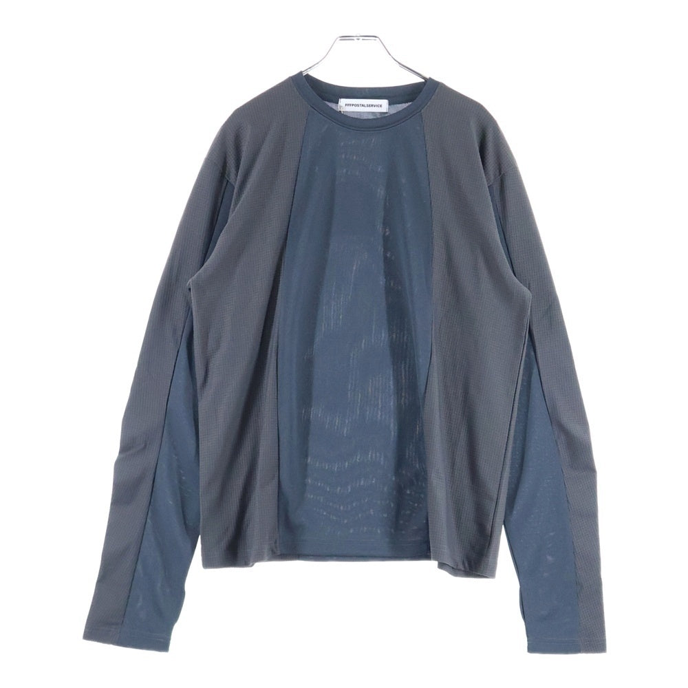 FFFPOSTALSERVICE(トリプルエフポスタルサービス) 25SS DIFFRACTION KNIT ディフラクションニット切替長袖Tシャツ FFFPSSS2531 チャコールグレー