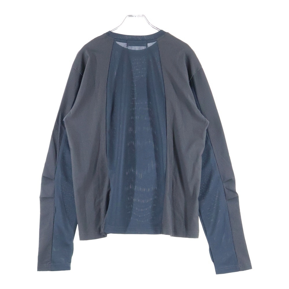 FFFPOSTALSERVICE(トリプルエフポスタルサービス) 25SS DIFFRACTION KNIT ディフラクションニット切替長袖Tシャツ FFFPSSS2531 チャコールグレー