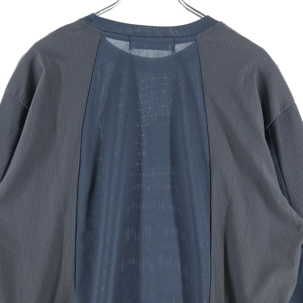 FFFPOSTALSERVICE(トリプルエフポスタルサービス) 25SS DIFFRACTION KNIT ディフラクションニット切替長袖Tシャツ FFFPSSS2531 チャコールグレー
