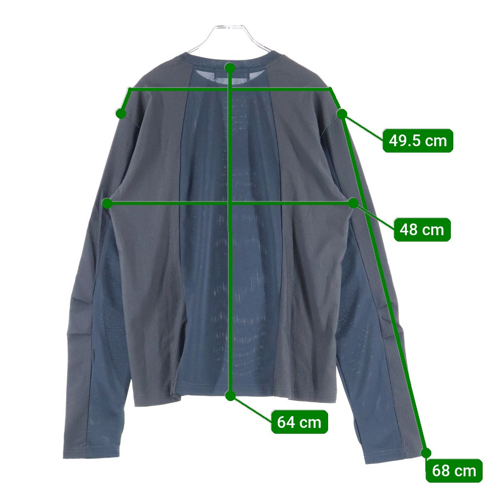 FFFPOSTALSERVICE(トリプルエフポスタルサービス) 25SS DIFFRACTION KNIT ディフラクションニット切替長袖Tシャツ FFFPSSS2531 チャコールグレー