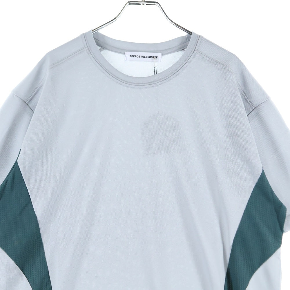 FFFPOSTALSERVICE(トリプルエフポスタルサービス) 25SS DIFFRACTION KNIT ディフラクションニット切替長袖Tシャツ FFFPSSS2530 グレー/グリーン