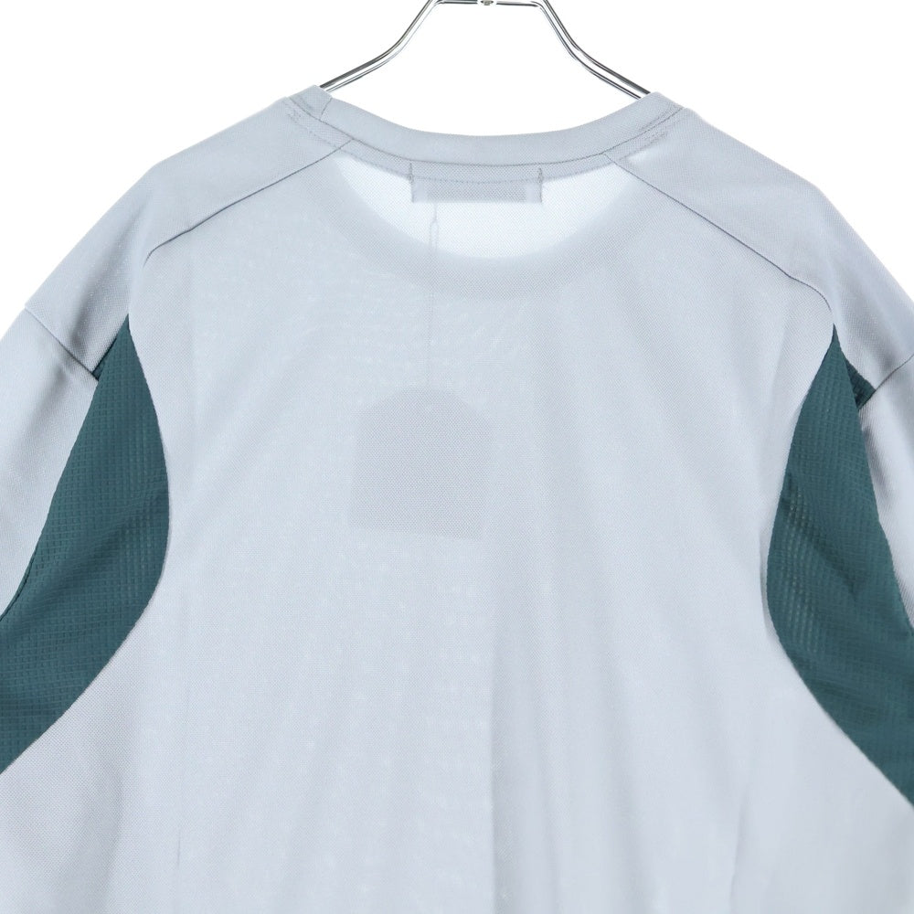 FFFPOSTALSERVICE(トリプルエフポスタルサービス) 25SS DIFFRACTION KNIT ディフラクションニット切替長袖Tシャツ FFFPSSS2530 グレー/グリーン