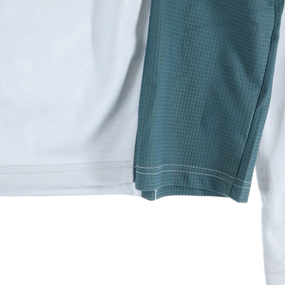 FFFPOSTALSERVICE(トリプルエフポスタルサービス) 25SS DIFFRACTION KNIT ディフラクションニット切替長袖Tシャツ FFFPSSS2530 グレー/グリーン