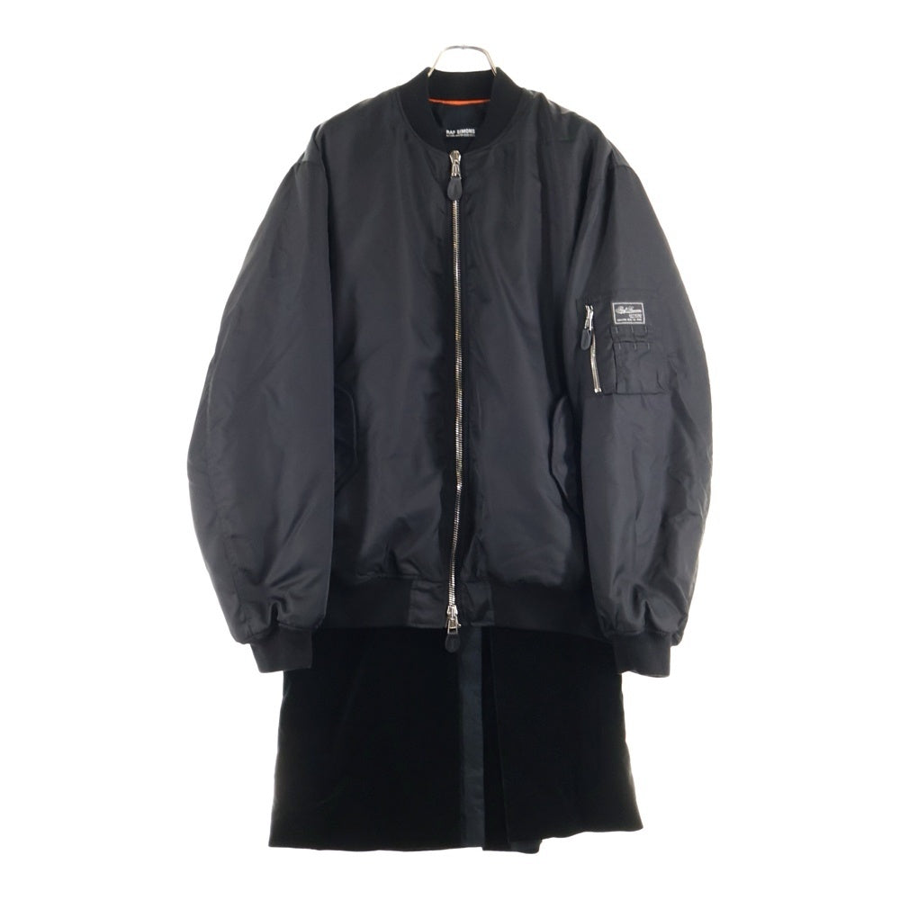 RAF SIMONS(ラフシモンズ) 22AW BOMBER WITH ELONGATED UNDERCOAT GHOST ゴーストプリント コートレイヤードボンバージャケット 222-M620A ブラック