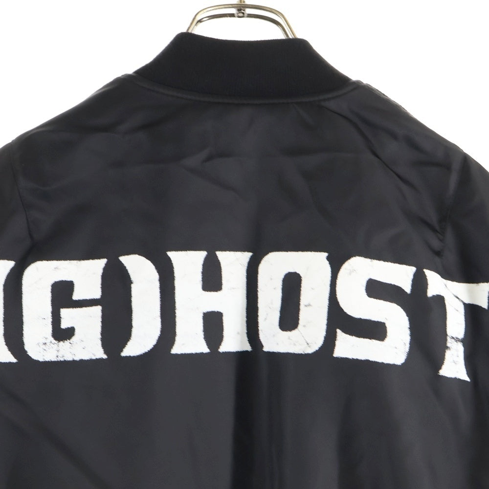 RAF SIMONS(ラフシモンズ) 22AW BOMBER WITH ELONGATED UNDERCOAT GHOST ゴーストプリント コートレイヤードボンバージャケット 222-M620A ブラック