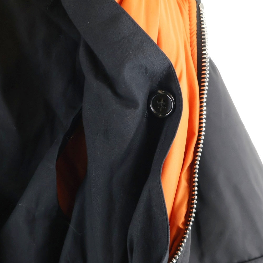 RAF SIMONS(ラフシモンズ) 22AW BOMBER WITH ELONGATED UNDERCOAT GHOST ゴーストプリント コートレイヤードボンバージャケット 222-M620A ブラック
