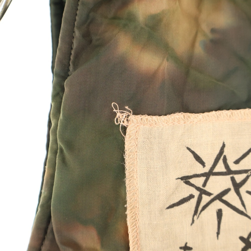 Sasquatchfabrix.(サスクワッチファブリックス) 23AW FLIGHT VEST THE DOVE OF PEACE バックワッペンカモフラフライトベスト 23AW-JKM-005 カーキ