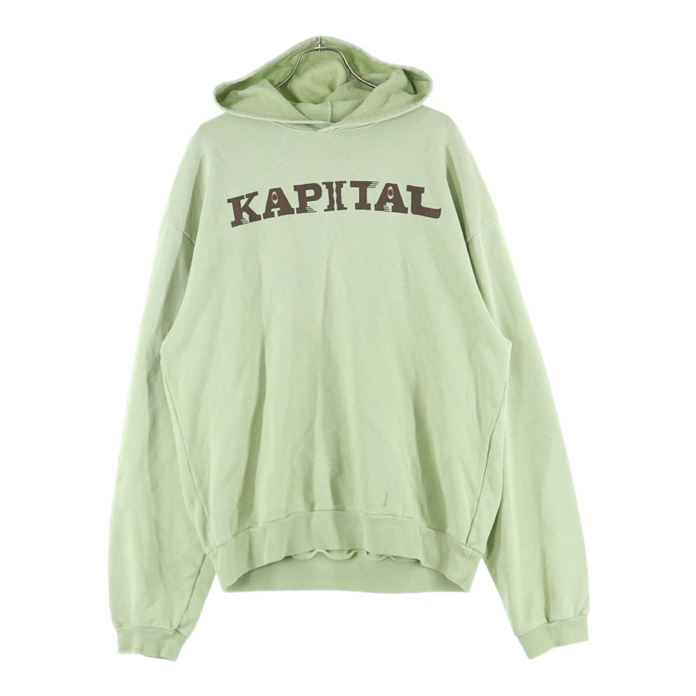 KAPITAL(キャピタル) SPEAKEASY KAPITAL PT Lined Hood Sweatshirt ロゴプルオーバーフーディーパーカー K2409LC046 グリーン