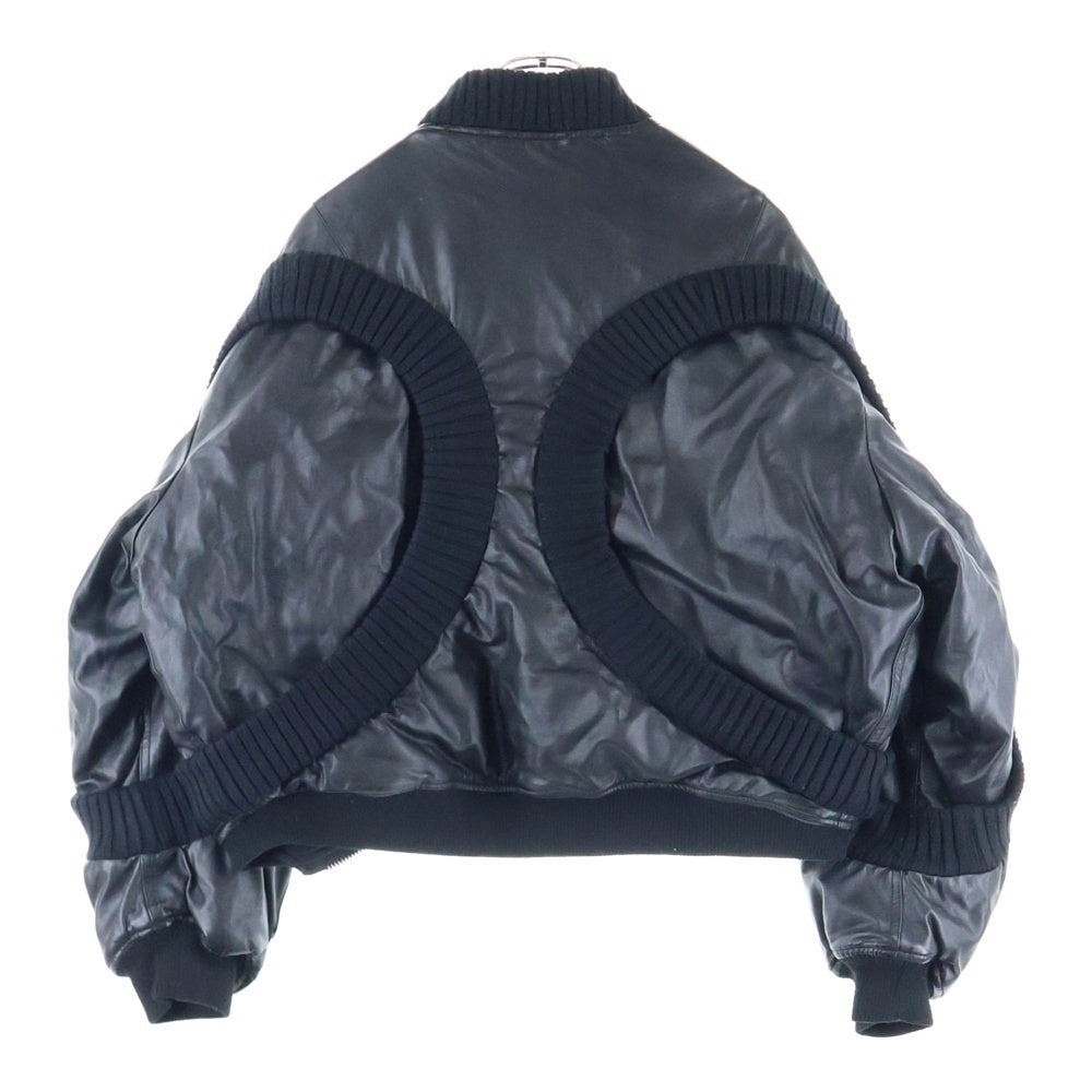 NO BRAND(ノーブランド) Cycle by MYOB/20AW フェイクレザーラウンドショートジャケット MA-1 cycle-20aw-001 ブラック