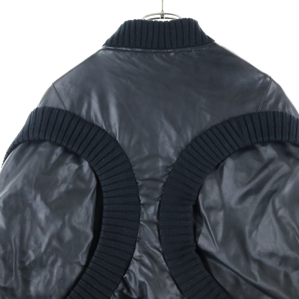 NO BRAND(ノーブランド) Cycle by MYOB/20AW フェイクレザーラウンドショートジャケット MA-1 cycle-20aw-001 ブラック