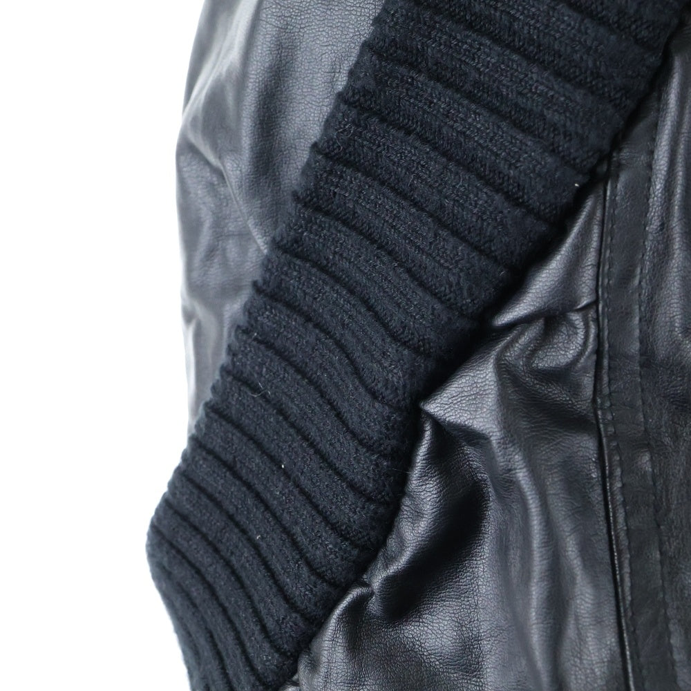 NO BRAND(ノーブランド) Cycle by MYOB/20AW フェイクレザーラウンドショートジャケット MA-1 cycle-20aw-001 ブラック