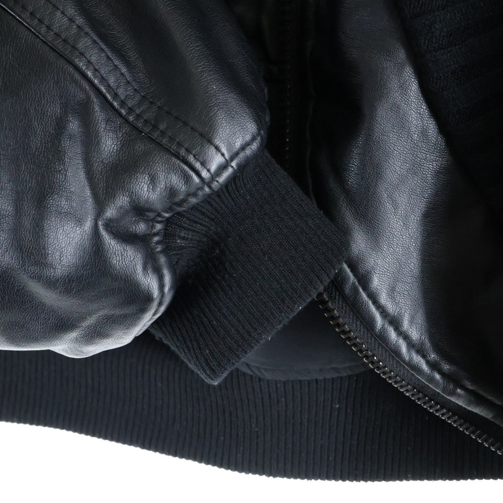 NO BRAND(ノーブランド) Cycle by MYOB/20AW フェイクレザーラウンドショートジャケット MA-1 cycle-20aw-001 ブラック