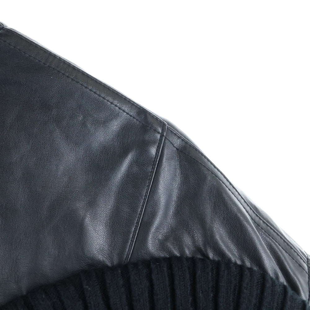 NO BRAND(ノーブランド) Cycle by MYOB/20AW フェイクレザーラウンドショートジャケット MA-1 cycle-20aw-001 ブラック