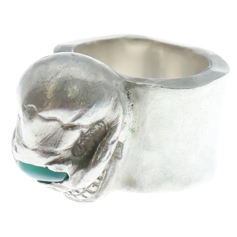 STOP LIGHT(ストップライト) SKULL RING Green EYE スカル リング グリーンアイ シルバーグリーン