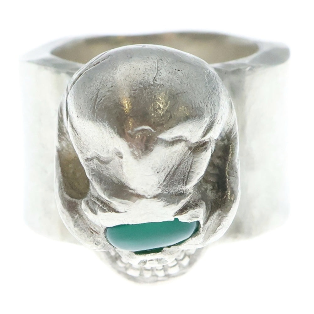 STOP LIGHT(ストップライト) SKULL RING Green EYE スカル リング グリーンアイ シルバーグリーン