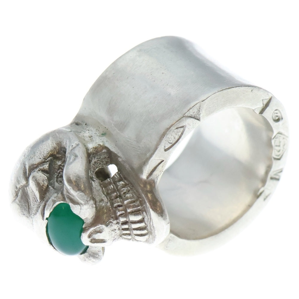 STOP LIGHT(ストップライト) SKULL RING Green EYE スカル リング グリーンアイ シルバーグリーン