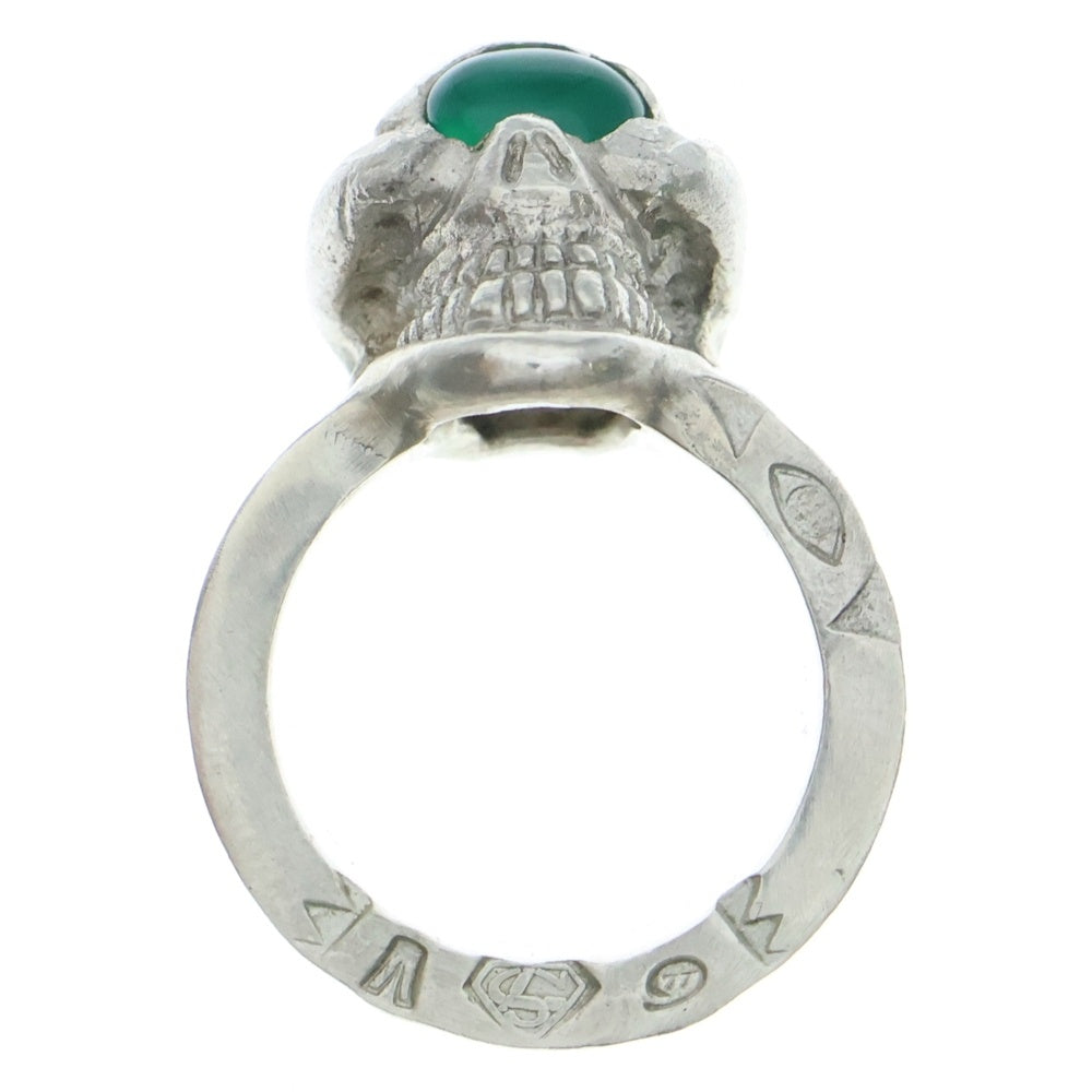 STOP LIGHT(ストップライト) SKULL RING Green EYE スカル リング グリーンアイ シルバーグリーン