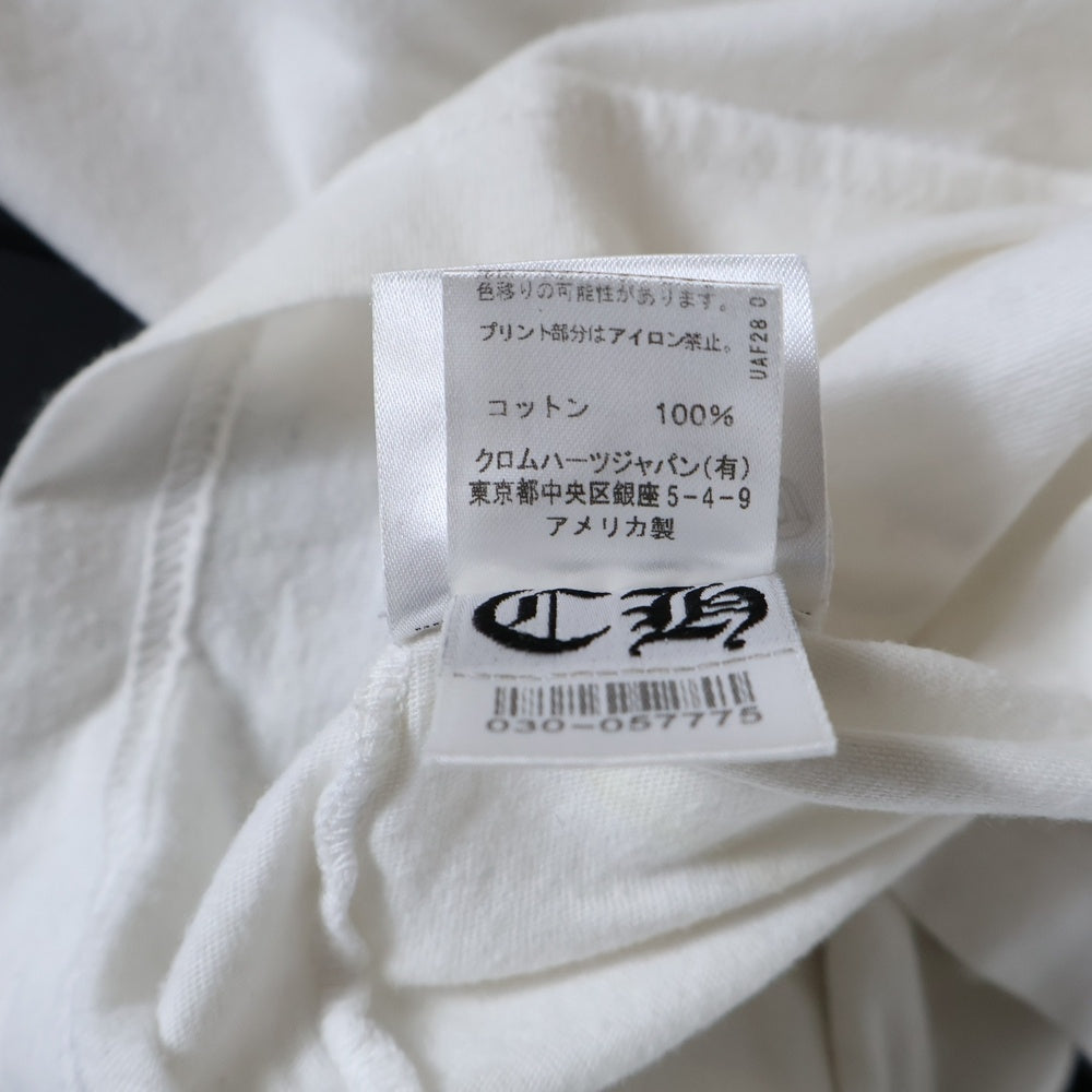 CHROME HEARTS(クロムハーツ) Horseshoe Arm Floral L/S Tee バックホースシュー アームフローラル 長袖Tシャツ ホワイト